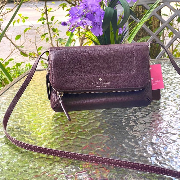 kate spade Handbags - Kate Spade Chocolate Cherry Leather Crossbody NWT